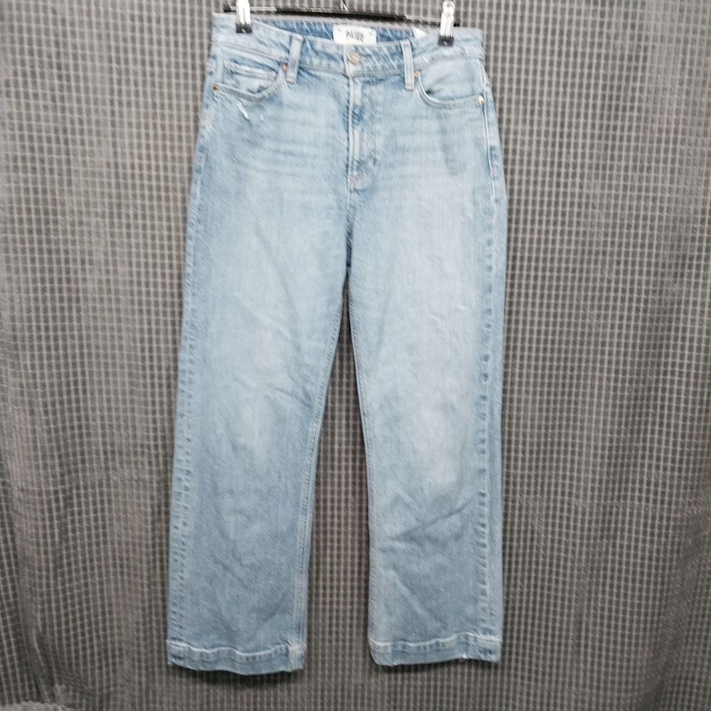 PAIGE Leenah Ankle Jeans Wide Leg 27 Womens High Rise San Sebastian Distressed